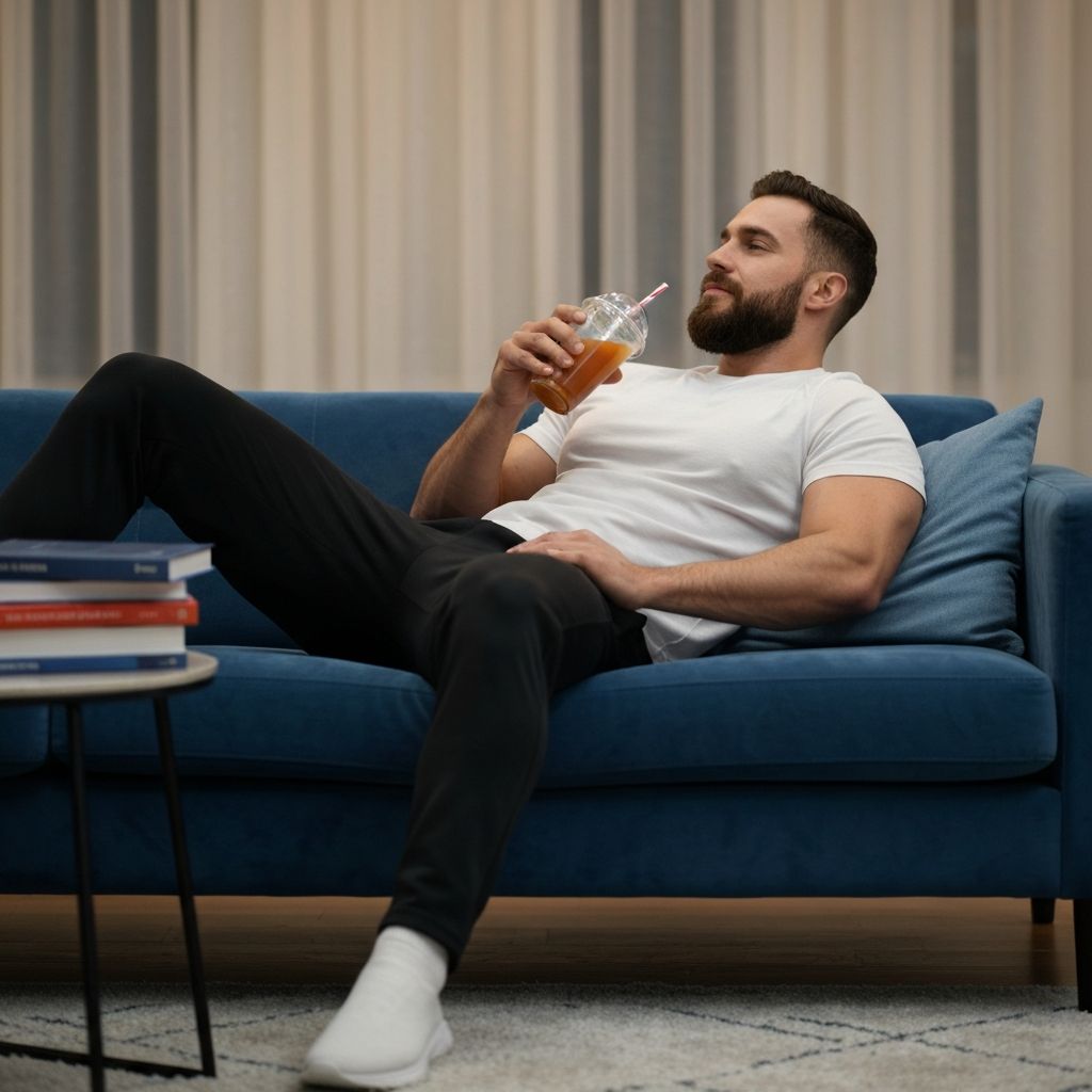 Man balancing active lifestyle with rest