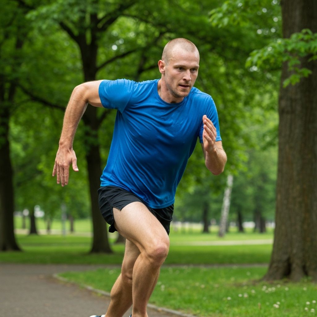 Active man demonstrating natural energy